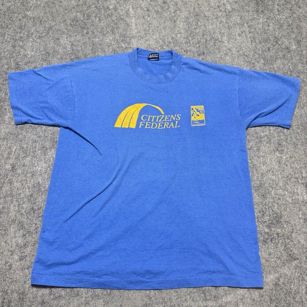 Vintage 1995 Thunder Road Bike-A-Thon T Shirt XL Citizens Federal Fruit Loom USA
